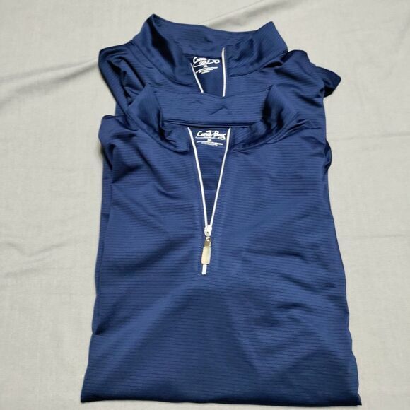 Coral Bay Golf LOT/2 Men XL Lightweight Blue Long Sleeve Zip Pullover Jacket Y2K - Picture 1 of 8